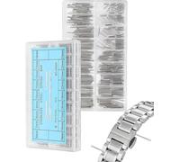 360Pcs Stainless Steel Watch Pins Watchband Link Cotter Spring Repairing Kit 18 Sizes 6-23mm Double Shouldered Design for Metal Watch Strap Wrist Band Professional Watch Repair Accessories with Trans