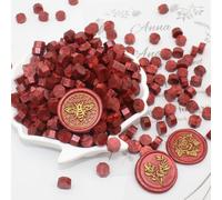 360pcs Wine Red Sealing Wax Beads, Andotopee Premium Wax Seal Beads for Stamp Seals, Burgundy Wax Sealing Pellets Refill Pack for Wax Seal Kit, Wedding Invitation, Letter Envelope Seal, DIY Crafts