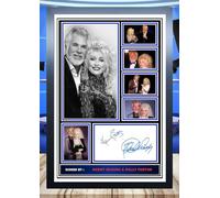 (362) Kenny Rogers & Dolly Parton Country Music Legends Signed Framed A4 Photograph (21 X 297 CM) A4 Print ####(REPRINT) #####