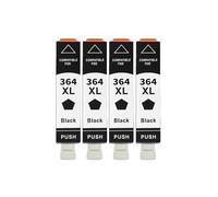 364 364XL Ink Cartridge, Compatible with HP, 3070A 3520 3522 | With chip, dye ink, black magenta cyan yellow photoblack; 4620 4622 5510 5511 5512 5514(4 Black,364)