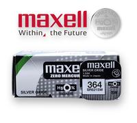 Maxell 364 SR621SW 1.55v Silver Oxide, Mercury Free Watch Battery - Made In Japan