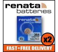 Bundle of 2 x Renata 364 Watch Battery 1.55v SR621SW + Quzo Belgian Chocolate - Official Renata Watch Batteries