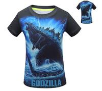 (3645, 8-9 Years) Kids Boys T-shirt Godzilla Printed Tops