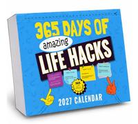 365 Days of Life Hacks 2027 Desk Calendar - Daily Tips & Clever Ideas | 365 Clever Life Hacks in a Daily Tear-Off Calendar - Fun Secret Santa Gift, Stocking Filler & Novelty Christmas Gift