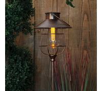 365 Industrial Lantern Solar LED Stake Light - Copper