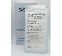 365 Non-Woven Island Dressing 10cm x 20cm - Box of 25 | Sterile, Highly Absorbent Wound Dressings | Soft, Secure & Breathable Adhesive Protection