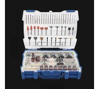 365-Piece Rotary Tool Accessory Kit with Grinding, Cutting, Engraving, and Polishing Bits for Electric Grinders and Mini Drills, Blue and White