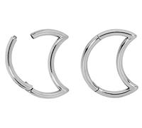 365 SLEEPERS 18G Titanium 8mm 10mm Moon Hinged Segment Ring Helix Tragus Septum Clicker Nose Lip Hoop Unisex Earring Body Piercing Jewellery (10mm)