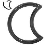 365 SLEEPERS 18G Titanium 8mm 10mm Moon Hinged Segment Ring Helix Tragus Septum Clicker Nose Lip Hoop Unisex Earring Body Piercing Jewellery (10mm)