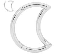 365 SLEEPERS 18G Titanium 8mm 10mm Moon Hinged Segment Ring Helix Tragus Septum Clicker Nose Lip Hoop Unisex Earring Body Piercing Jewellery (8mm)