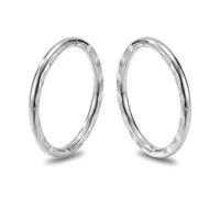 365 Sleepers 2Pcs Handmade in Australia 925 Solid Sterling Silver Faceted Hinged Sleeper Earrings - 18G Hypoallergenic Nickel Free Nose Lip Septum Tragus Helix Hoop Ring, 8mm-14mm