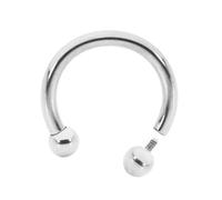 365 SLEEPERS Titanium 16G 14G 12G 10G 6mm - 12mm Internally Threaded Circular Horseshoe Barbell Septum Lip Nose Nipple Ring Earring Body Piercing Jewellery (14G 8mm)