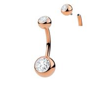 365 SLEEPERS Titanium Implant Grade 14G Belly Button Ring CZ Cubic Zirconia Internally Threaded Navel Piercing Barbell Belly Bar 8mm - 14mm Piercings Jewellery (12mm)