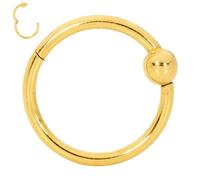 365 SLEEPERS Titanium Implant Grade BCR Ball Closure Septum Hinged Segment Nose Lip Ring Hoop Earring Body Piercing Jewellery (18G 10mm)