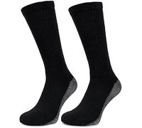 365 Stores 10 Pairs Men's BIG FOOT Reinforced Cushioned Contrast Heel & Toe Cotton Rich Heavy Duty Size 11-14 Work Socks (10 Pair Pack) (BLACK)