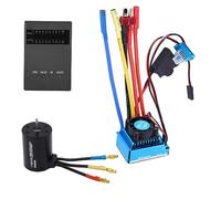 3650 3100Kv Brushless Motor and ESC Program Card Set, Compatible with 1/10 RC Car, 45A - 120A Brushless ESC, Max 50000 RPM, Under 16V for RC Vehicle Upgrade (120A)