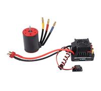 3650 3900KV Bless Motor and ESC Set, ESC with 4mm Banana Plug, Performance RC Motor for 1/8 1/10 RC Car, CNC Aluminum y Heat Sink, 2 4 Cells