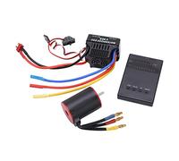 3650 3900KV Brushless Motor with 60A ESC, Waterproof RC Brushless Motor and ESC Combo, High Performance CNC Aluminum Radiator for 1/8 1/10 RC Car, Includes Programming Card