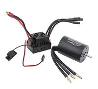 3650 Brushless Motor 60A ESC Waterproof High Performance Power System Lightweight Durable Metal Plastic Construction Fit for 1/10 RC Car Truck Black (3900KV)