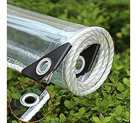 365g/m² Heavy Duty Waterproof PVC Transparent Tarpaulin Poly Clear Vinyl Tarp Cover,0.35mm Clear Awning Canopy Patio Enclosure,Anti-Aging Insulation Soft Glass Tarpaulin (1.6x5.5m/5.2x18ft)