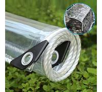 365g/m² Heavy Duty Waterproof PVC Transparent Tarpaulin Poly Clear Vinyl Tarp Cover,0.35mm Clear Awning Canopy Patio Enclosure,Anti-Aging Insulation Soft Glass Tarpaulin (1.5x3m/4.9x9.8ft)