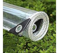 365g/m² Heavy Duty Waterproof PVC Transparent Tarpaulin Poly Clear Vinyl Tarp Cover,0.35mm Clear Awning Canopy Patio Enclosure,Anti-Aging Insulation Soft Glass Tarpaulin (1x7.5m/3.3x24.6ft)