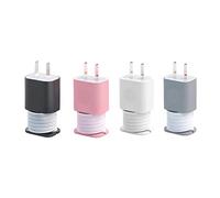 365Home 4-Pack 2 in 1 Silicone Charger Protector with Cord Wrap, iPhone Silicone Power Adapter Case, Snapback Charger Winder, Compatible with 18W/20W - 1.65 x 1.1 inches