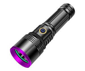 365nm UV Flashlight USB Rechargeable UV Light 30W High Power Black Light Flashlight for Pet Urine Detection, Resin Healing, Minerals, Blood Tracking, Scorpio, Rockhounding, Yooperlites, A/C Leak