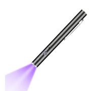 365nm UV Light Rechargeable, Stainless Steel UV Inspection Pen with Clip, USB 120mAh Ultraviolet Flashlight for Banknote Checking, Resin Curing, Pet Stains, Portable 13cm Black Light
