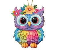 365Rustic 2 Side Printed Colorful Owl Wooden Christmas Ornaments, Keepsake for Women, Men and Friends, Cute Owl Christmas Tree Ornaments, Christmas Tree Hanging Decorations