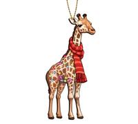 365Rustic 2 Side Printed Giraffe Wooden Christmas Ornaments 2024, Keepsake for Women, Men and Friends, Zoo Animal Christmas Tree Ornaments, Animal Christmas Tree Decorations