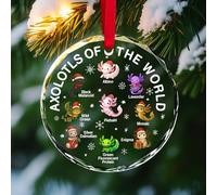 365RUSTIC Axolotls of The World Glass Ornament Christmas 2025 - Cute Axolotl Gift for Reptile Lovers, Amphibian Pet Owner Decor, Holiday Tree Hanging Keepsake