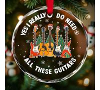 365RUSTIC Funny Guitar Christmas Glass Ornament - Yes I Really Do Need All These Guitars - Xmas Gift for Guitarist, Musician Tree Decoration