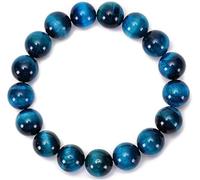 366DAYS 6/8/10/12mm Natural Blue Tiger Eye Bracelet Stress Relief Elastic Gemstone Natural Stone Beads Bracelet for Men Women Stretch Unisex, 6/8/10/12, Stone, tiger eye