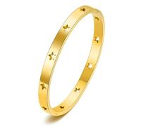 366DAYS Stainless Steel Star Hollowed-out Bangle Polished Rose Gold/Gold/Silver Classical Band Bangle Bracelet For Womens