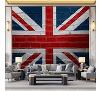 368 x 254 cm Photo Wallpaper British Flag Wall Mural Poster, Premium Non-Woven Fleece Photo Wallpaper and Wall Mural Painting Design Blue, for Bedroom TV Backdrop