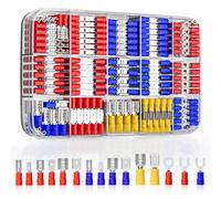 368Pcs DEHAO Crimp Connectors 0.5-6.0mm² Electrical Crimping Connectors Insulated Crimp Terminals Ring Fork Male Female Spade Connector