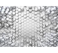 368x254cm Giant wall mural wallpaper silver honey plaster pattern deco art