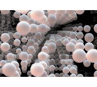 368x254cm Giant Wallpaper Mural living room White Grey Pink Black Spheres 3D