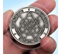 369 Spinning Manifestation Coin Tool - Nikola Tesla Inspired Antique Silver Keys to The Universe - Spin to Manifest Wealth, Love, Luck - Law of Attraction Coin for Abundance (Antique Silver)