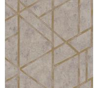 369283 - Metropolitan StoriesTextured Grey Gold Geometric Wallpaper