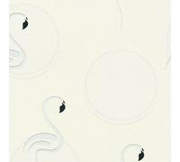 369981 - Boys & Girls Swans Anthracite White AS Creation Wallpaper