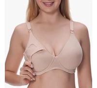 36B - La Isla Nursing Bra Underwired Drop Cup Maternity bra Beige UK 36B (A219)