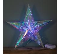 36cm Battery Operated Light up Hanging Christmas Dreamlight Star with 100 White LEDs