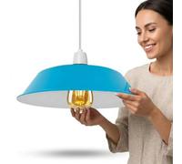36Cm Blue Metal Easy Fit E27 Pendant Ceiling Lamp Shade