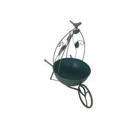 36cm Blue Metal Garden Planter Decorative Outdoor Plant Pot Flower Holder