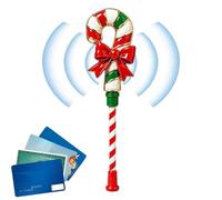 36cm Christmas Payment Wand, Contactless Card Holder With Red Bow | Insert Card And Tap To Pay,festive Red Bow Design, Protects Cards From Scratches, Suits Shops/cafes/parties