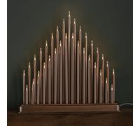 36cm Light up Rose Gold Christmas Candlebridge with 33 LEDs in Warm White