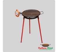 36cm Lightweight Enamelled BBQ Griddle & 30cm Gas Burner Kit / Set - Square Legs