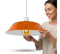 36Cm Metal Orange Pendant Lampshade Easy Fit Various Type Indoor Lampshade For Bedroom, Hallway, Office